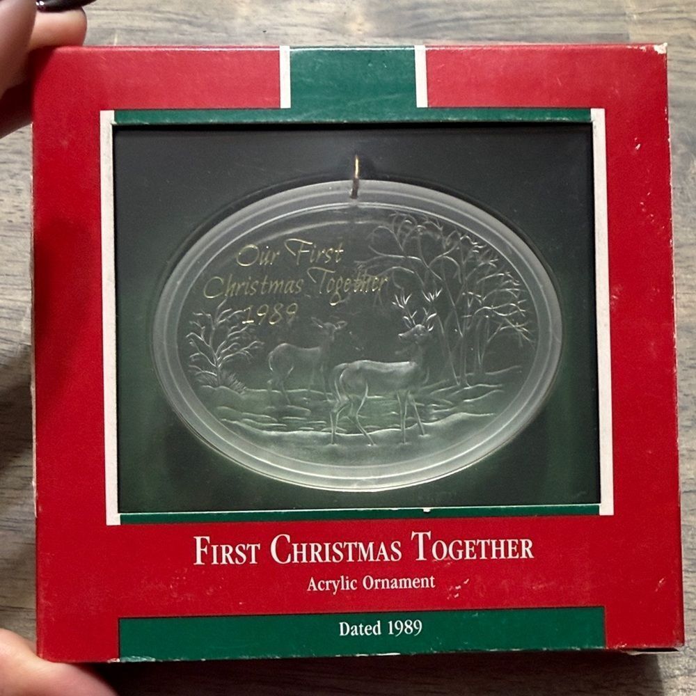 Hallmark 1989 First Christmas Together Acrylic Ornament with Box